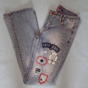 Pepe Jeans Light Straight Leg Embellished Denim
